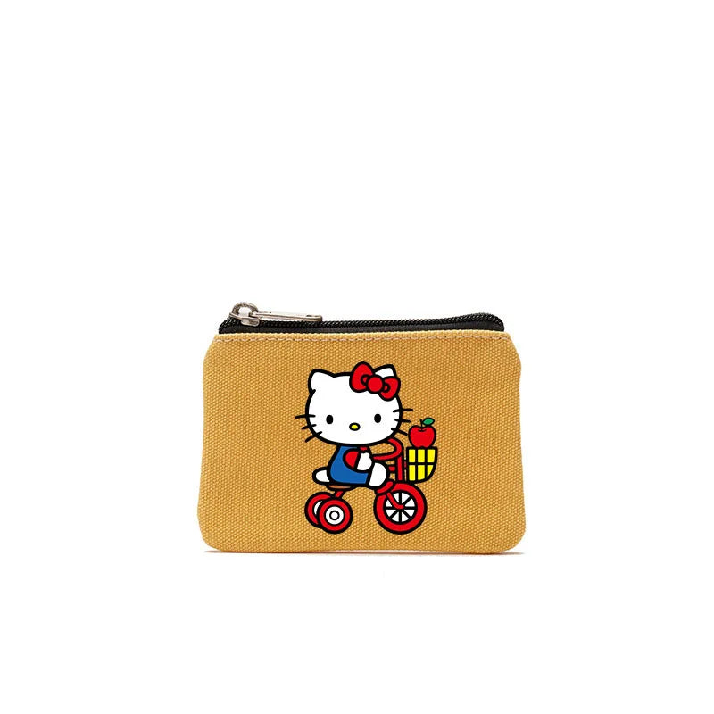 Cartoon Hellos Kittys Coin Purse Canvas Bag Card Bag Simple Fabric Coin Small Bag Cotton Storage Bags for Children's Gifts