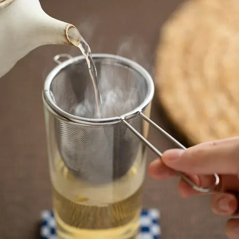 Hemasa 2Pcs Tea Infuser With Handle Stainless Steel Coffee Flour Tea Leaf Filter Reusable Strainer