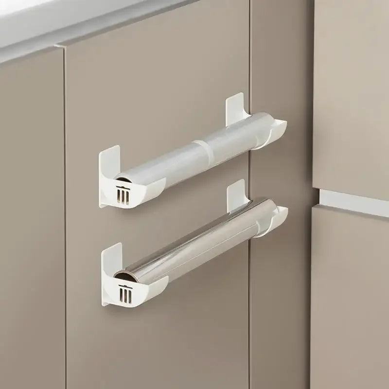 Hemasa 4/2pcs Kitchen Baath Wall Mount Plastic Poly Trash Waste Bag Roll Holder Dispenser Freshness Film Roll Storage Rack for Closet
