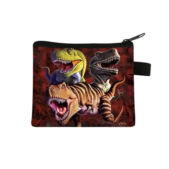 Tejesa   Dinosaur print  coin purse wallet /children coin purse /key case card holder coin square storage bags
