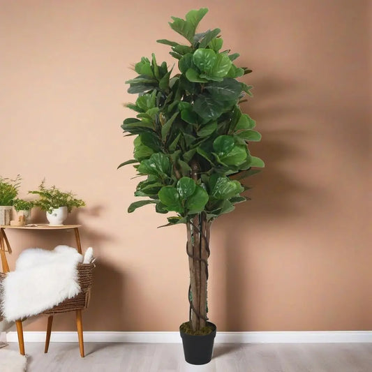 180cm Artificial Fiddle Leaf Fig Tree - 232 Realistic Green Leaves for Home Decor