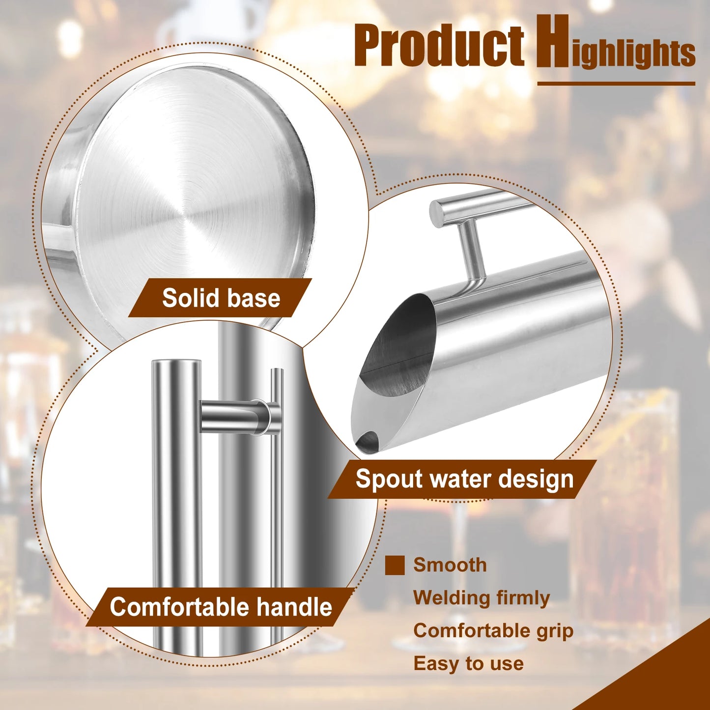 Tejesa 2/1L Water Pitcher Stainless Steel Juice Pitcher Ice Bucket Rustproof Pitcher Pot for Bar Hotel KTV Kitchen Cold Water Wine Jug
