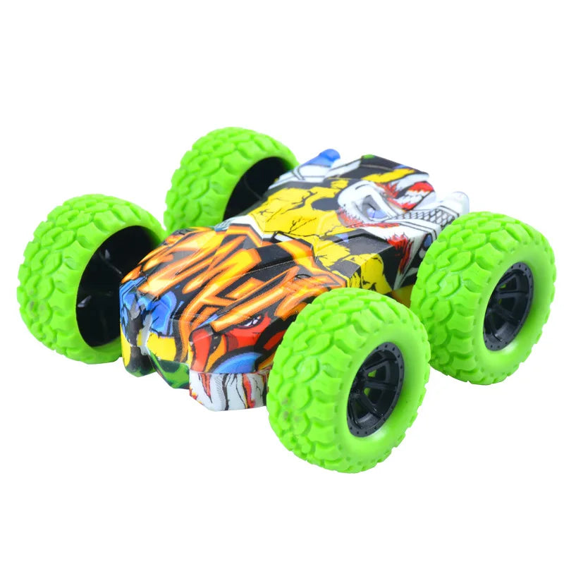 Heamsa 2Pcs Cute Vehicle Toys Crashworthiness And Fall Resistance Safety Shatter-Proof Model Boy Funny Toy For Kids Double-Side Inertia Car