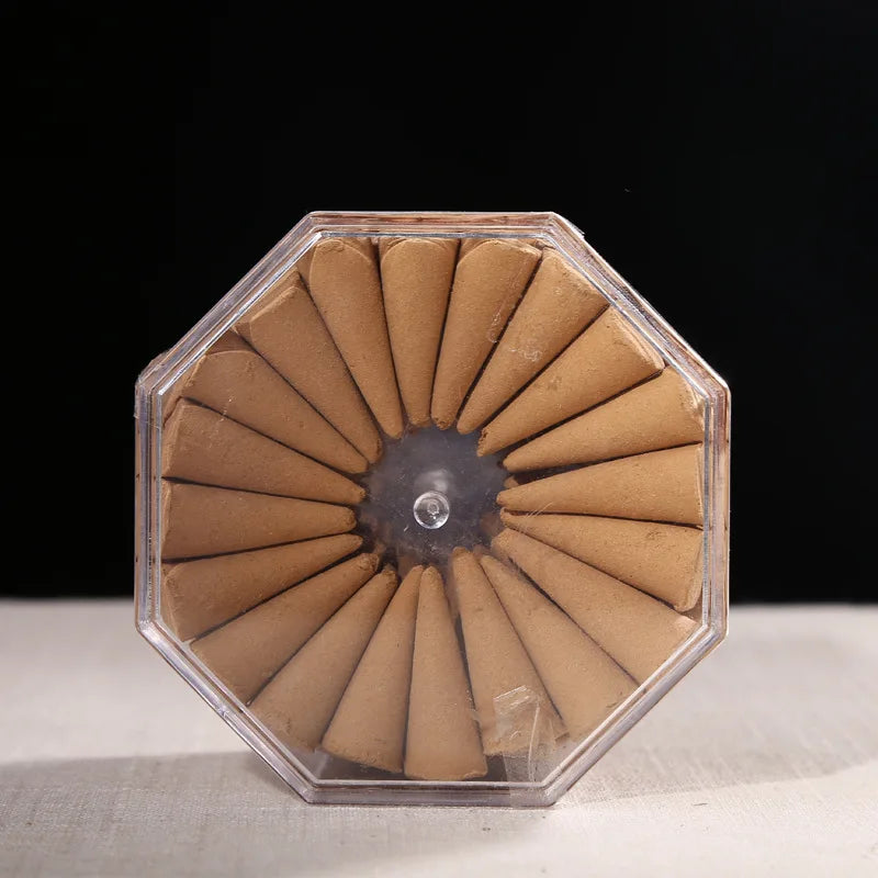 Hemasa 100pcs/box Sandalwood Incense Cone Room Air Freshener Aroma Rich Home Cone Tower Incense