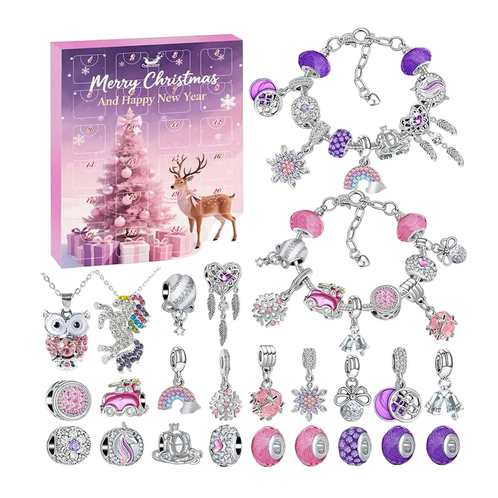 Tejesa Christmas Jewelry Calendar Advent 24-Day 2025 Christmas Advent Girls Earring Bracelet Set Holiday Calendar for Women Girl