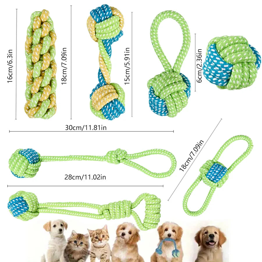 Tejesa [1/7 Pack] Dog Tug Rope Toys, Strong Durable Chew Toys for Aggressive Chewers, Interactive Fetch Toys for All Size Dogs