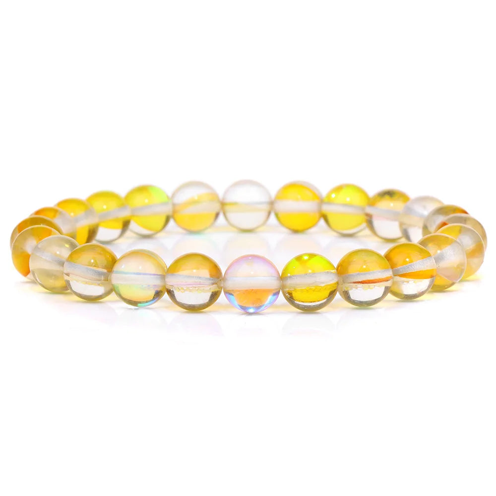 Tejesa Blue Flash Stone Bracelets For Men Crystal Glass Moonstone Couple Bracelets For Women Cat Eye Chalcedony Opal Handmade Bangles