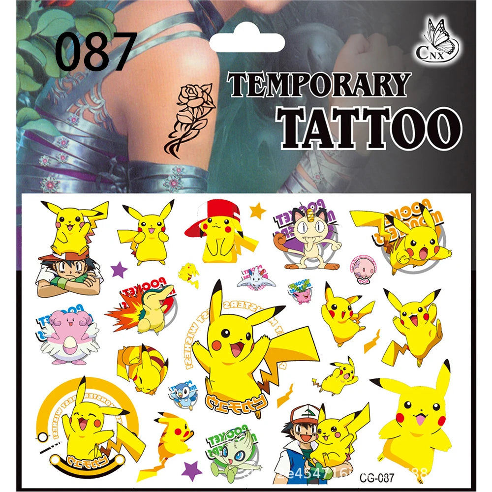Pokemon Pikachu Birthday Party Favors Gifts Slap Bracelets Stamps Tattoos Stickers Kids Goodie Bag Fillers Party Supplies Decora