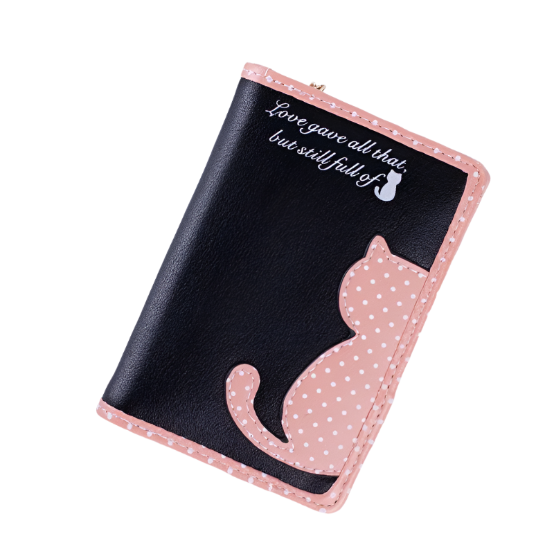 Hemasa  Zip Wallet  Casual  PU Long Large Capacity Coin Purse /Clutch Bag Cute Cat Pattern Wallet