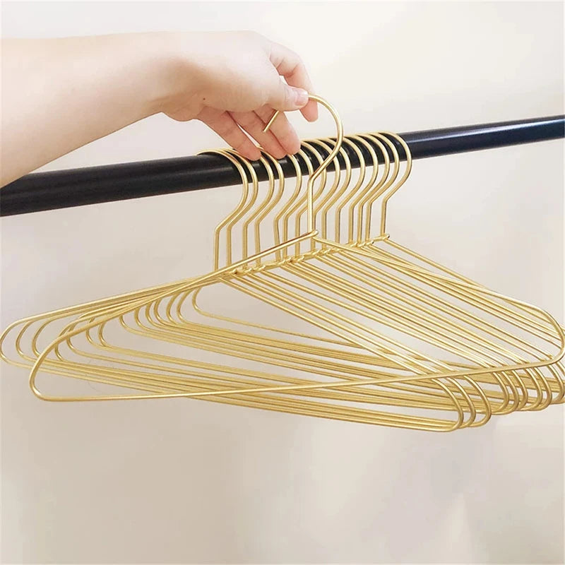 Tejesa 10pcs Silver/Gold Hanger For Clothes Aluminum Alloy Durable Clothes Hanger For Coats Skirts Pants Dress