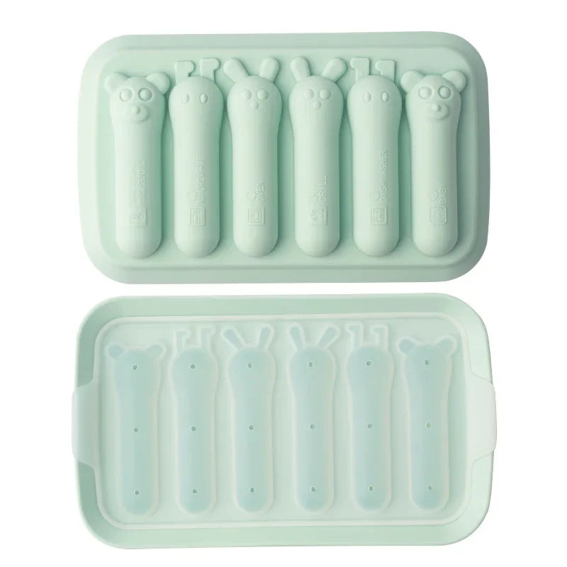 Hemasa  2 Pcs  Sausage Maker Mould 6 Grids /Silicone  Hot Dog Making Moulds With Lid