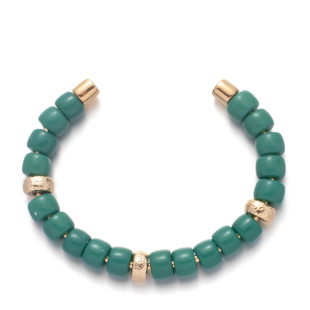 Tejesa Colorful  Natural Stone Cuff Bangle Bracelets For Women