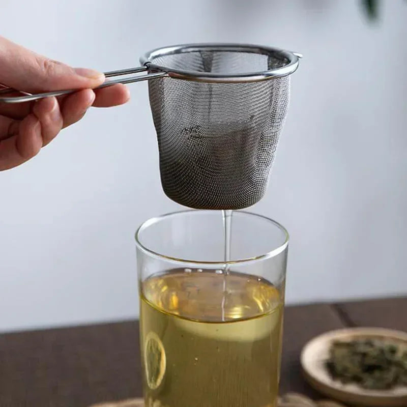 Hemasa 2Pcs Tea Infuser With Handle Stainless Steel Coffee Flour Tea Leaf Filter Reusable Strainer