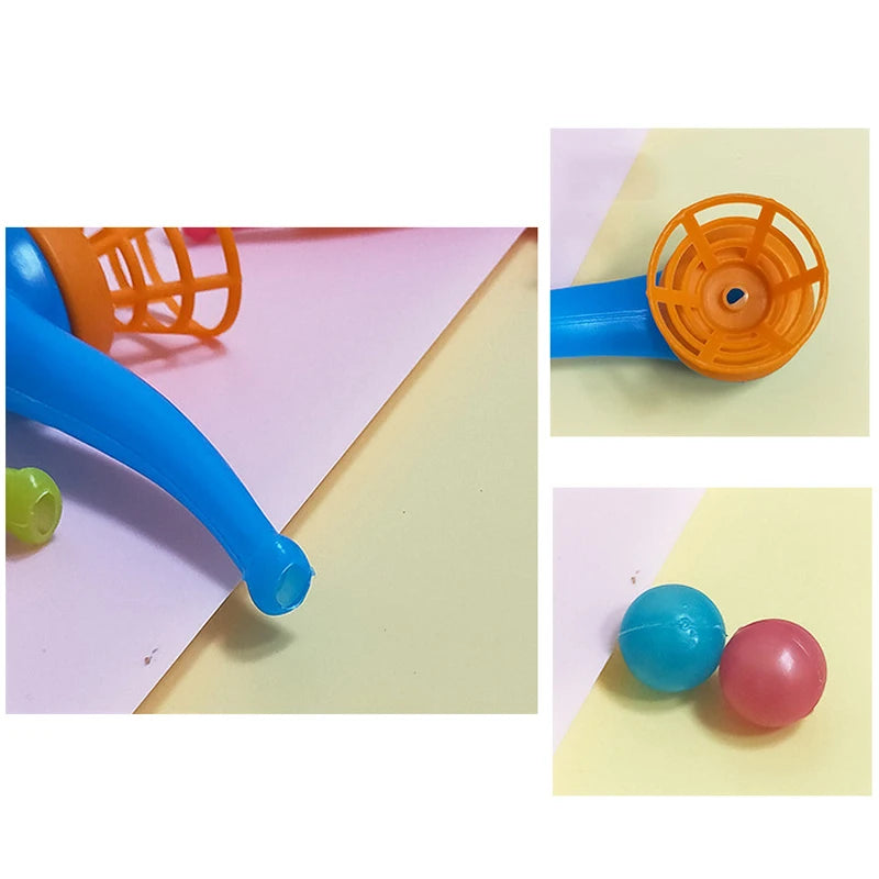 10PCS/Set Blow Pipe & Balls Kid Blow Blowing Children Toys Sports Games Gift Plastic Pipe Balls Toy For Girls Color Random ﻿
