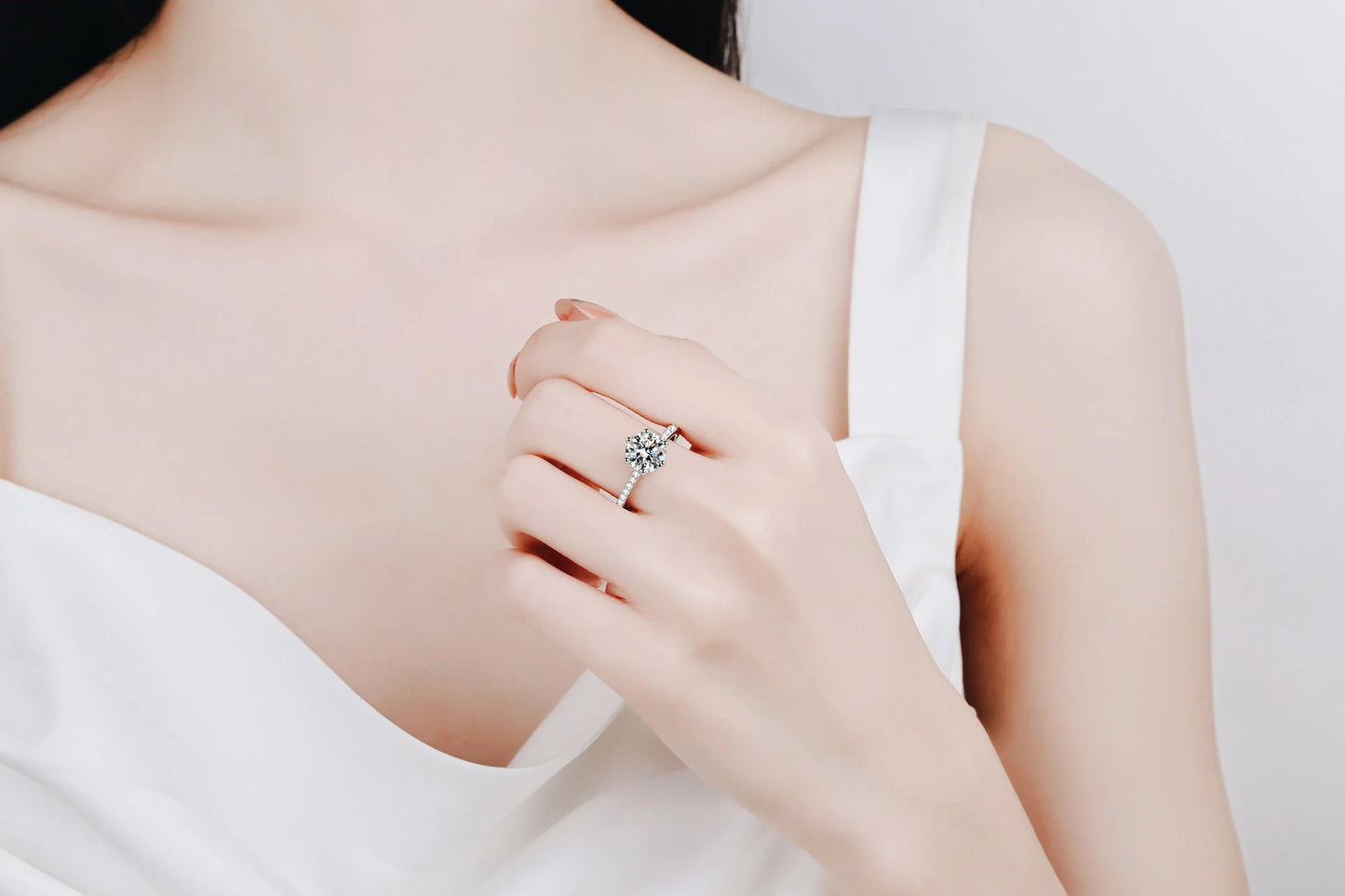Hemasa  Real 2Carat Moissanite Wedding Ring For Women Original 925 Sterling Silver Brilliant Diamond Engagement Rings Gift