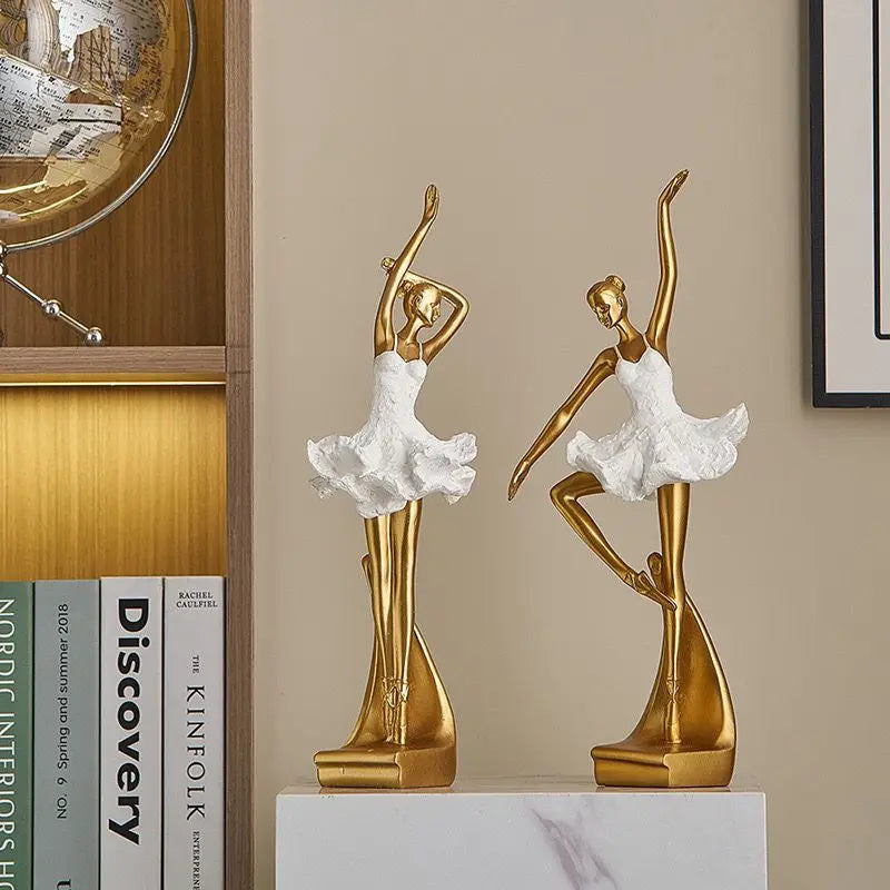 Tejesa Ballet Girl Figurine Living Room Desktop Wine Rack Ornament Resin Art Figures Statue Modern Room Creative Sculpture Home Decor