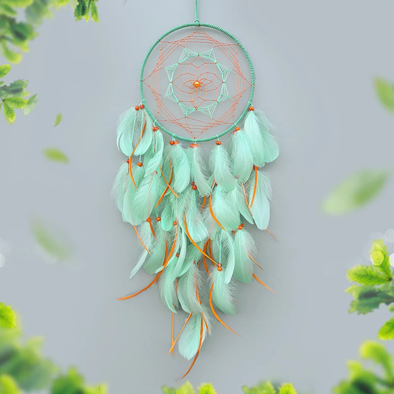 Tejesa Dream Catcher Hand-woven Feathers Wind Chimes Wall Pendants Birthday Party Hanging Ornaments Home Decor Spiritual Gifts