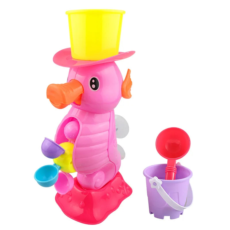 Kids Shower Bath Toys Cute Yellow Duck Waterwheel Toys Baby Faucet Bathing Water Spraying Tool Wheel Type Dabbling Toy