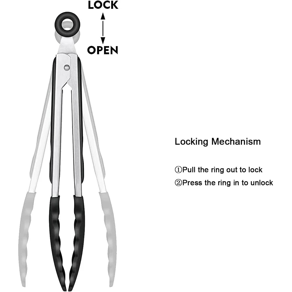 Hemasa  Silicone   Kitchen Tongs /Food Tongs Non Stick Cooking Serving Tongs For BBQ Salad Steak Pasta Spaghetti Noodles