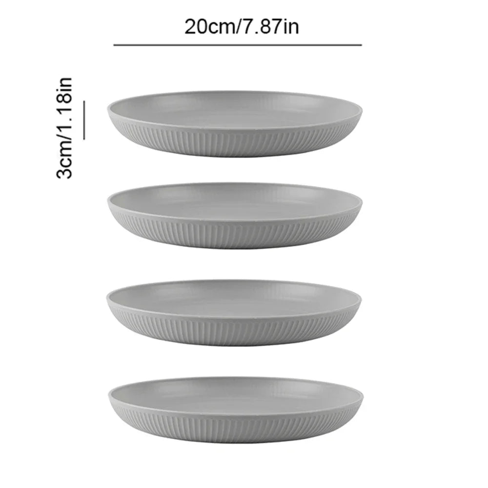 4/16Pcs Wheat Straw Ramen Bowl Tableware Dishes Full Tableware Of Plates Bowl Dinner Dishes Set Camping Tableware Dishes Set