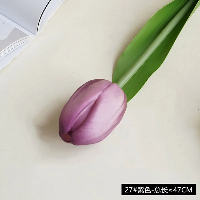 10Pc PU Real Touch Large Tulip Artificial Flowers Branch Home Decoration Realistic Tulips Party Wedding Decor Flower Arrangement