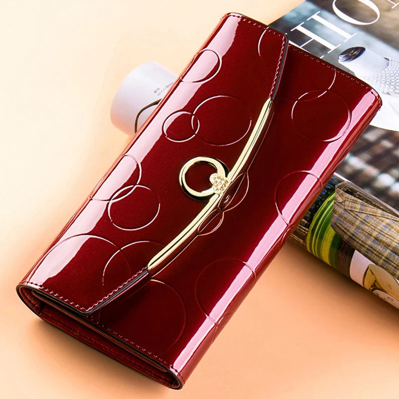 Heamsa s Wallet  Long Purse for Women with Cell Phone Pocket /Luxury Designer Leather Wallet