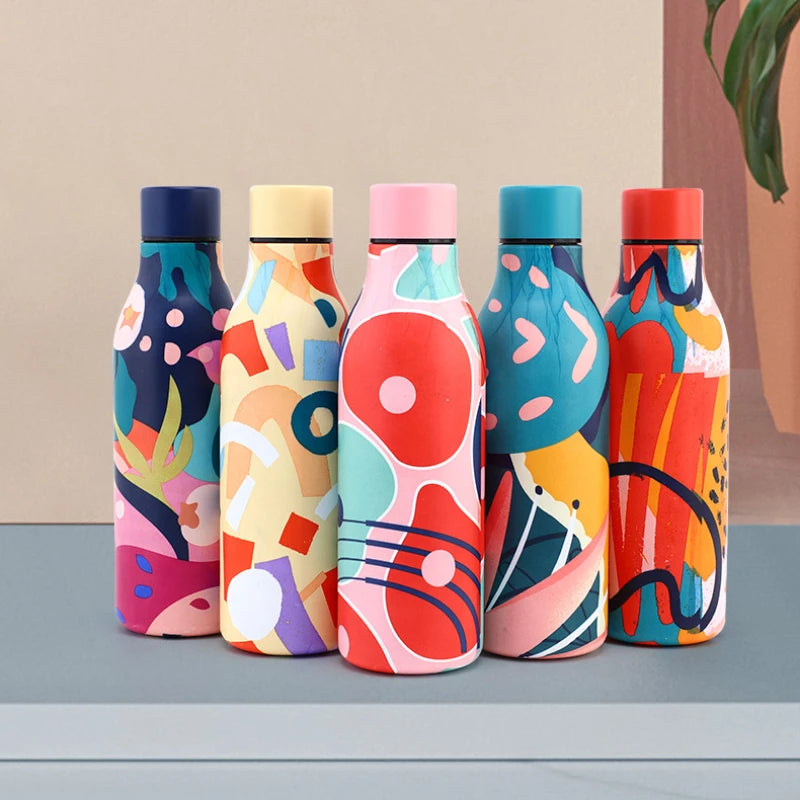 Hemasa Cup Thermal Bottle for Coffee Travel Mug Insulated Tumbler/ School Water Bottle Stainless Steel(Style B)