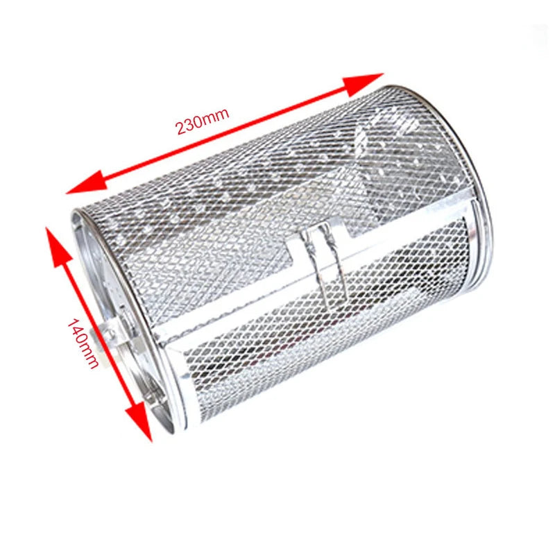 Tejesa Stainless Steel Grill Rotisserie Oven For Kitchen Fry Basket Coffee Bean Grilled Cage Drum Rack Air Fryer Accessories Universal