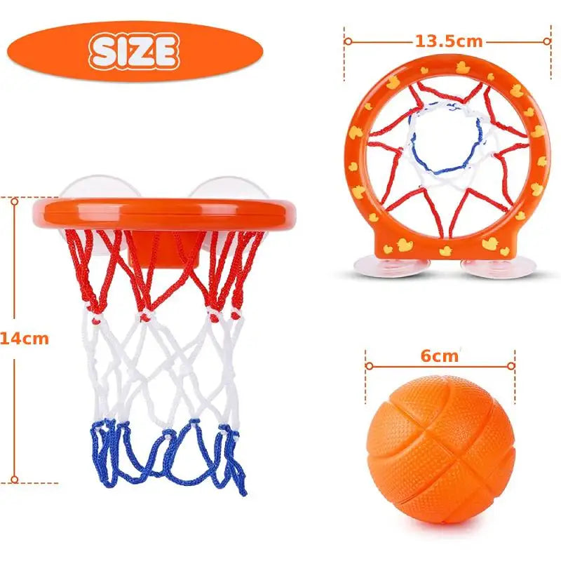 Hemasa 4pcs Bathroom Shooting Game Toy /Bathtub Basketball Hoop Set/ Fun Kids Bath Toys with 3 Balls Gift for Kids