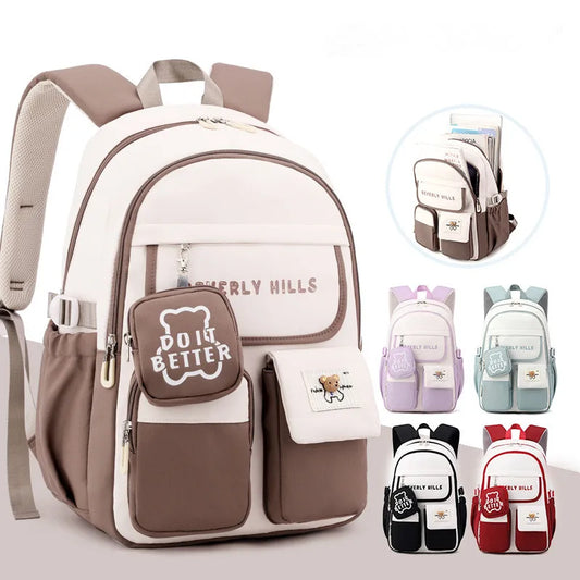 Children School Bags With Purse For Girls High School Schoolbag Kawaii Waterproof Laptop Primary School Backpack Kids Book Bag