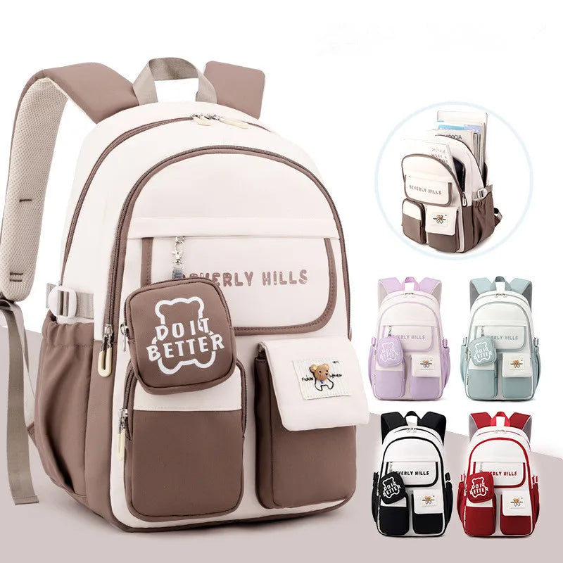 Children School Bags With Purse For Girls High School Schoolbag Kawaii Waterproof Laptop Primary School Backpack Kids Book Bag