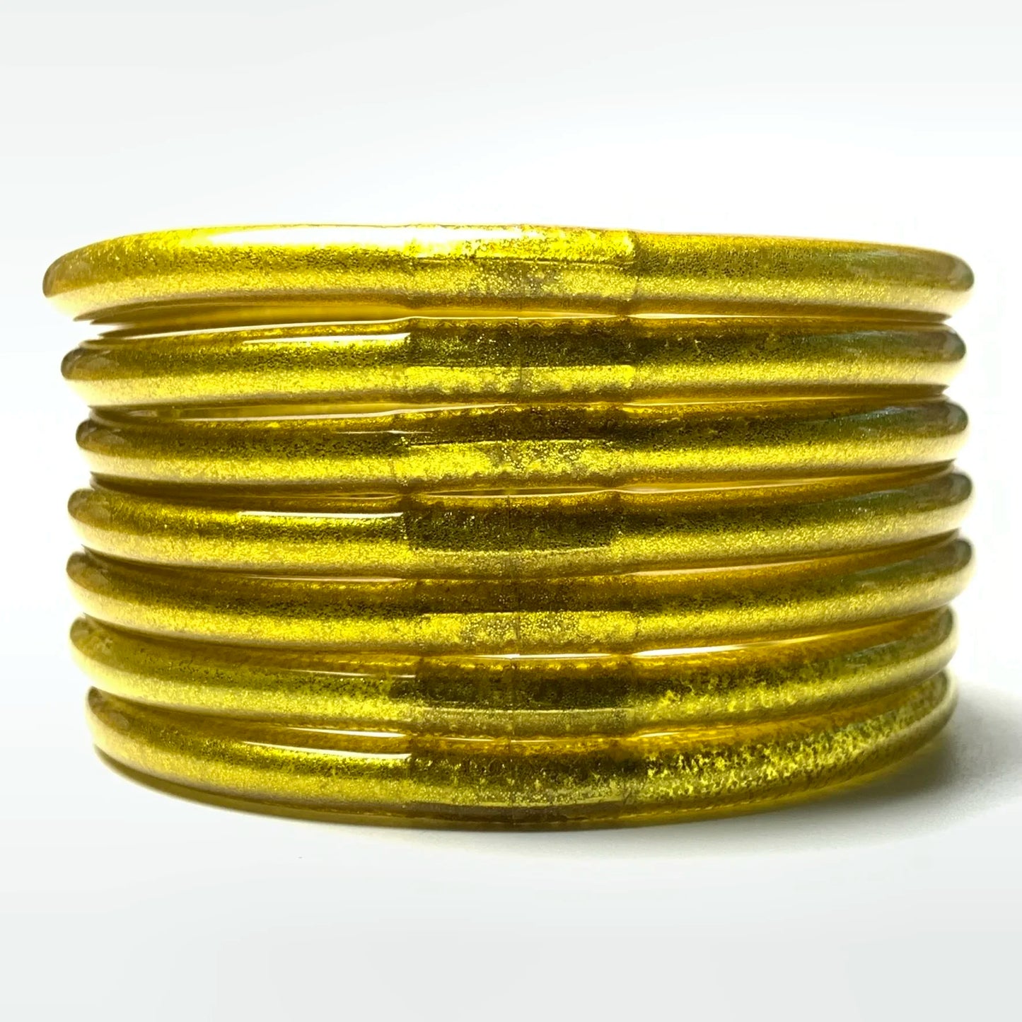 Tejesa 65mm 7pcs/set Buddhist Bracelet Jelly Silicone Bracelets Bangle for Women Upgraded Metallic Texture Bracelet for Women