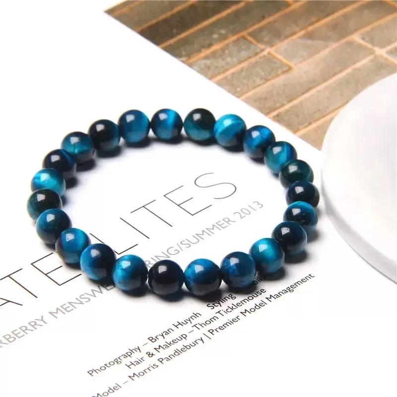Tejesa  8mm  Natural Tiger Eyes Bracelet Men Women / Stone Braclet Yoga Meditation Braclet For Him