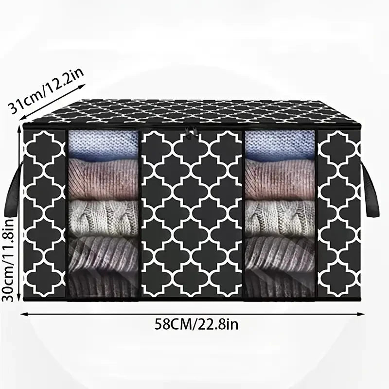 1pc Visible Window Wardrobe Storage Bag, Moisture-proof Cotton Quilt Storage And Finishing Bag, Clothing Moving Bag