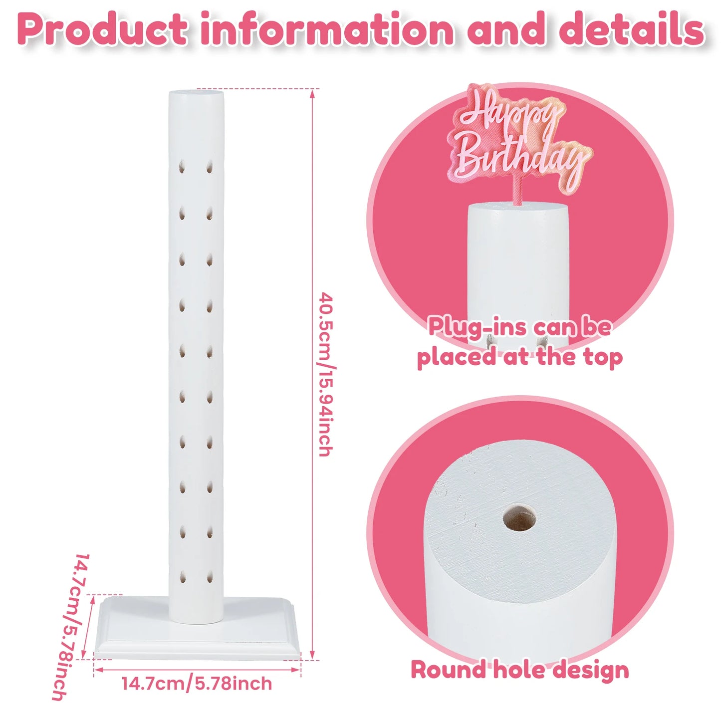 Cake Lollipop Holder Display Stand Clear Durable Candy Holder for Wedding Baptism Party Birthday Decorative Cake Dessert Stand