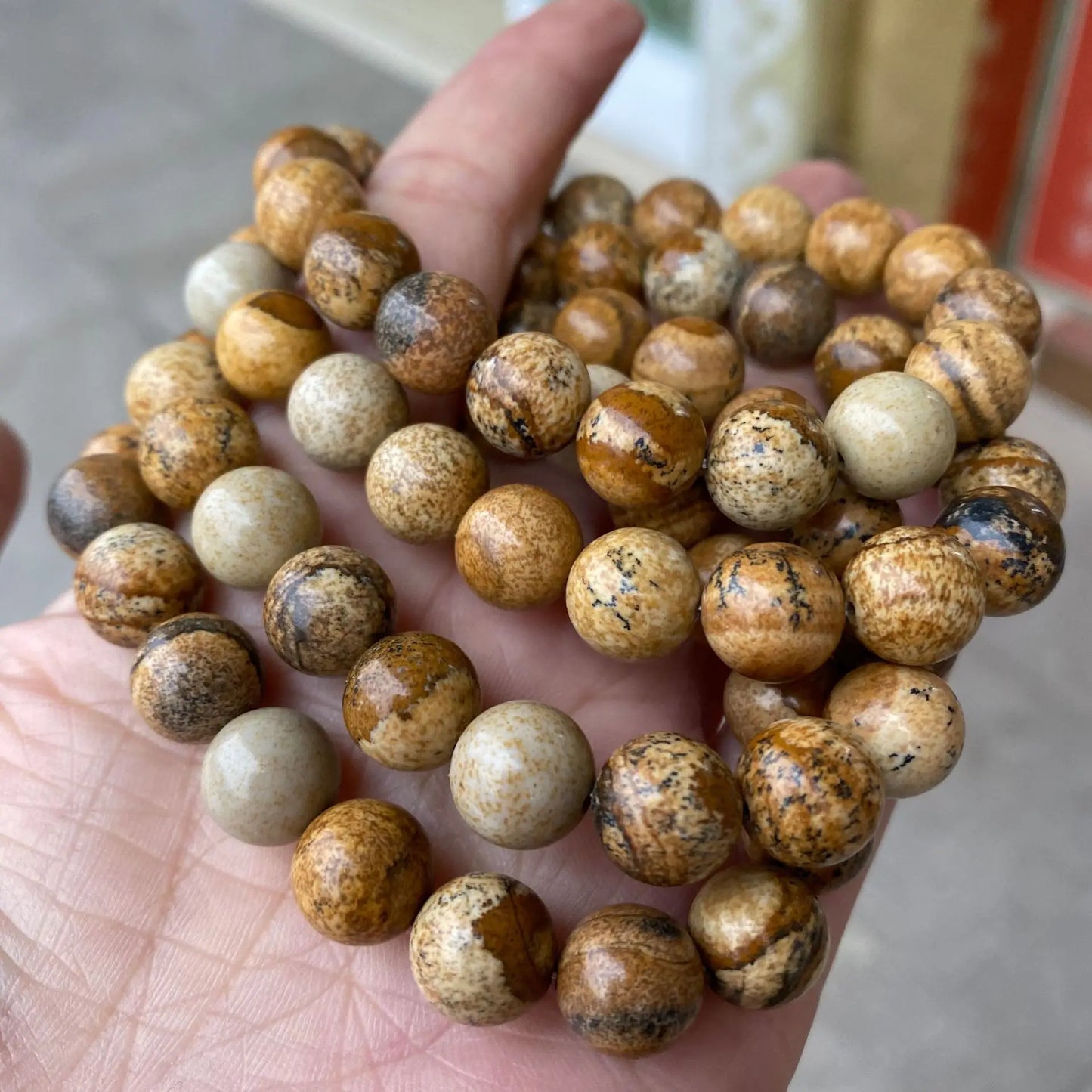 Hemasa  Jasper Quartz Crystal Smooth Round  Beads Bracelet For Women /Yoga Gift