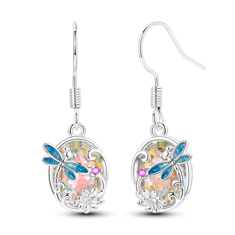 2025 Women's Earrings 925 Silver Butterfly Series Luxury Jewelry CZ Color Party Anniversary Gift