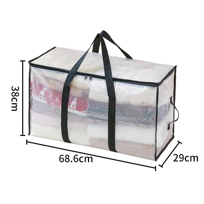Tejesa  2PCs Transparent storage bag, cotton quilt, clothing moving bag, large capacity waterproof and moisture-proof quilt organizing bag