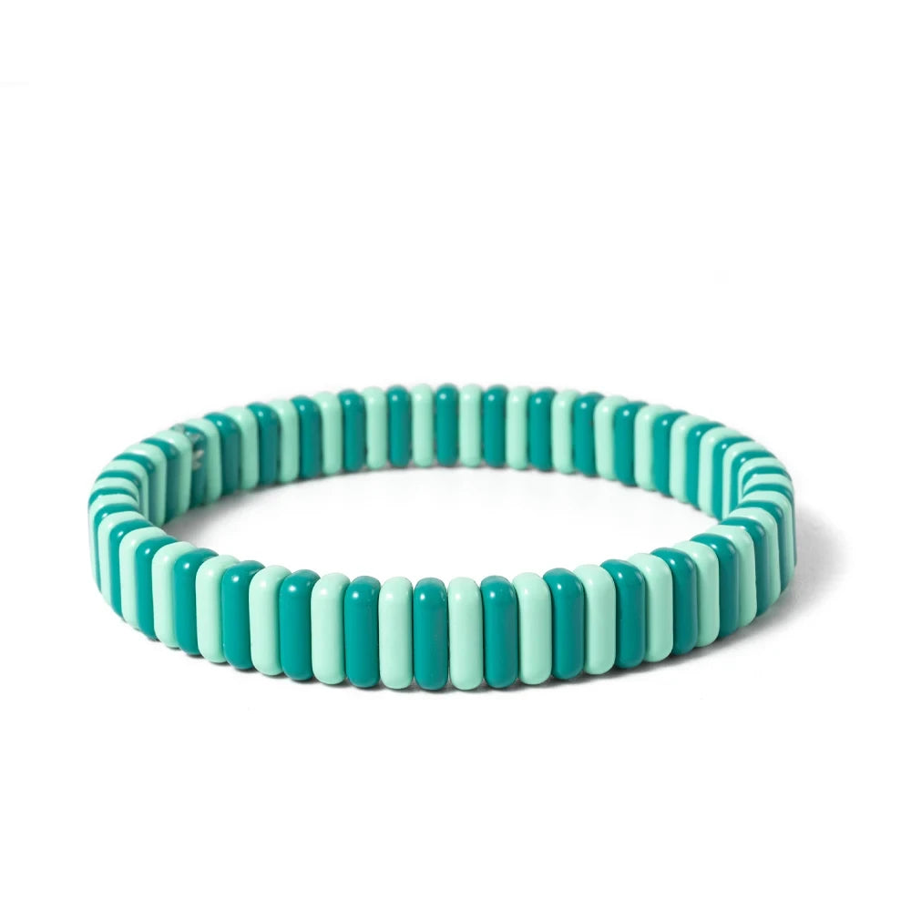 Tejesa  2X8MM Colorful  Rectangle Tile Beads Bracelets for women/Girls