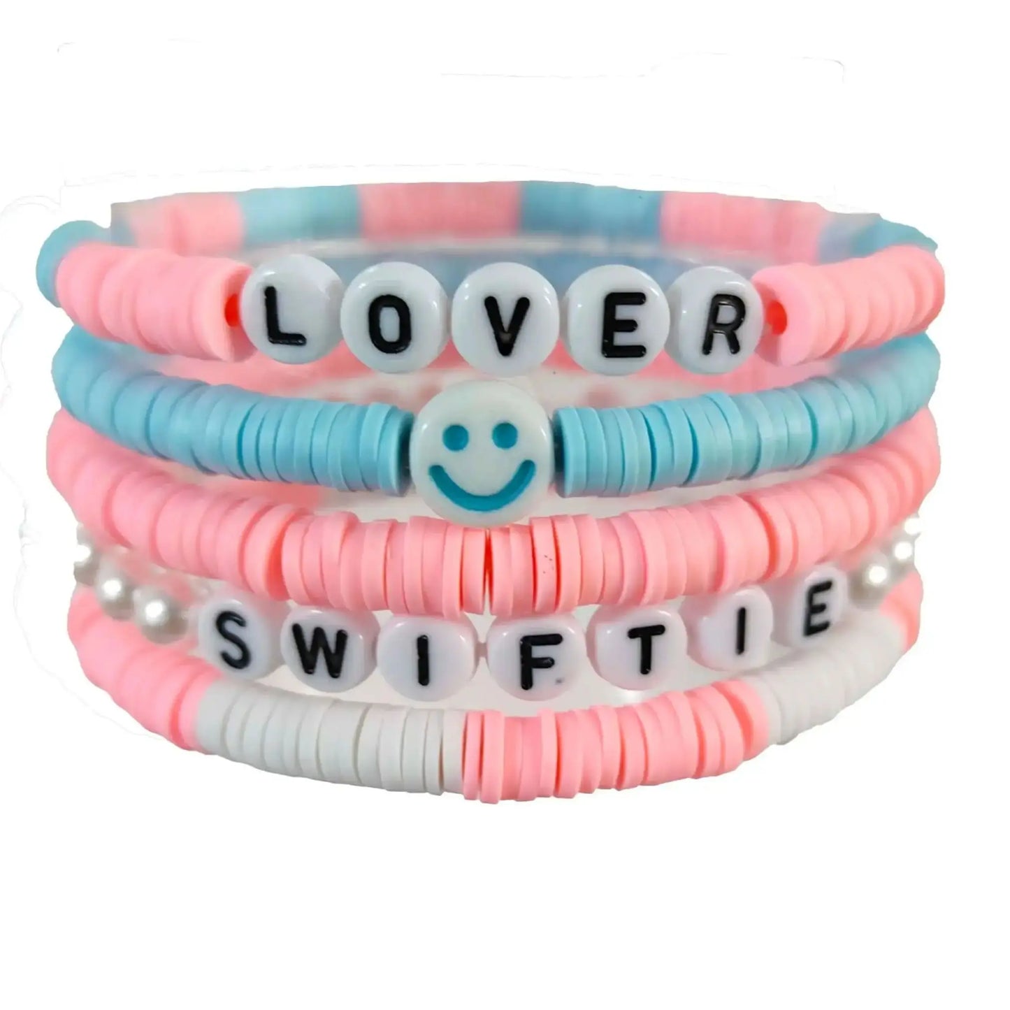 Handmade Smile Taylor The Swift  Bohemian Shinning Bead Bracelet For Women Soft Clay Color Summer Party Fans Friend Gift