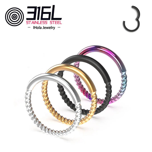 316L Medical Stainless Steel Body Piercing Jewelry Various Specifications Twist Nose Ring Earrings
