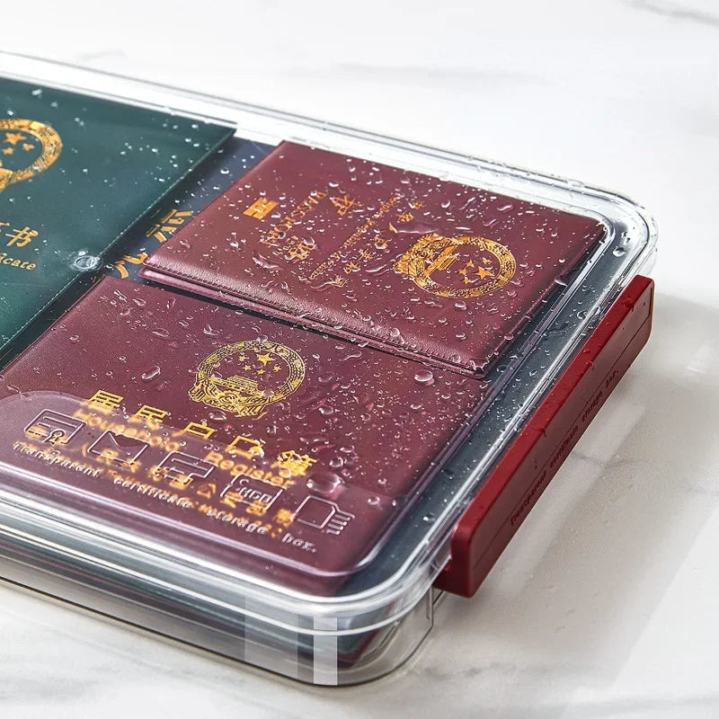 Hemasa A4 Transparent Storage Box Portable Plastic Large Capacity Document Stationery Jewelry Storage Cases