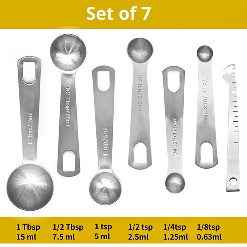 Tejesa 6/9/11Pcs Measuring Spoons Set Stainless Steel Seasoning Coffee Scoop Measuring Spoon With Scale Kitchen Baking Measuring Tools