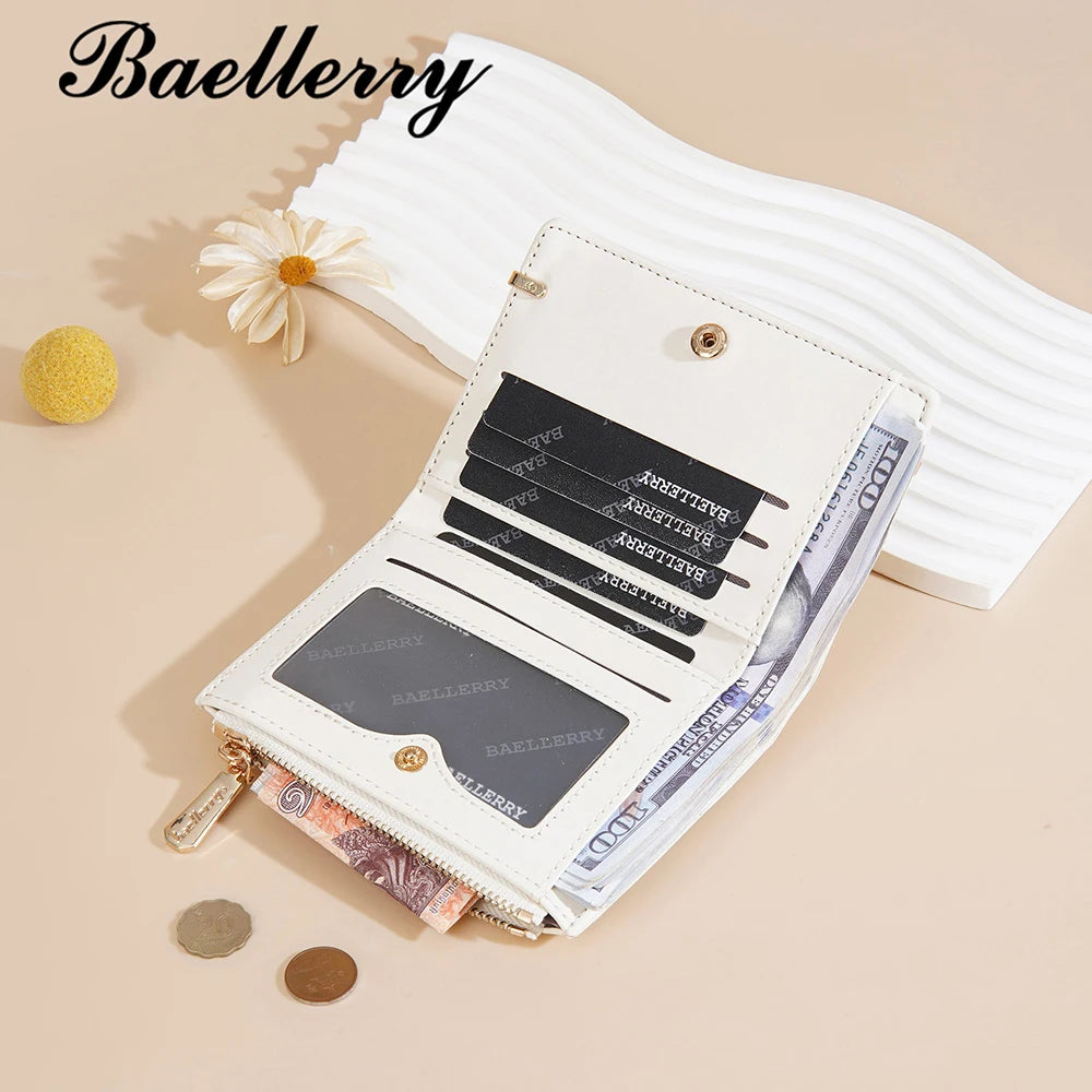 Luxury Ins Fashion Wallet for Women, Baellerry Slim Short Purse with Multi Card Slots, RFID Protection Gift