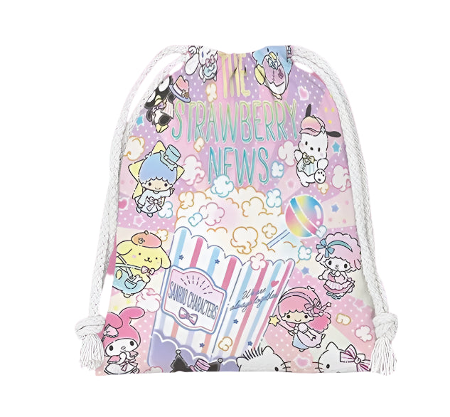 Hemasa drawstring hello kitty cartoon small bag storage bag