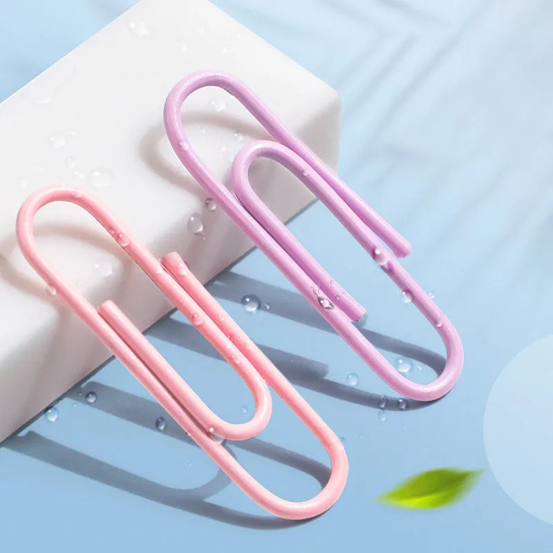 Hemasa 160 pcs silver paper clips office supplies paper clip large file bookmark paper clip organizer stationery stainless steel