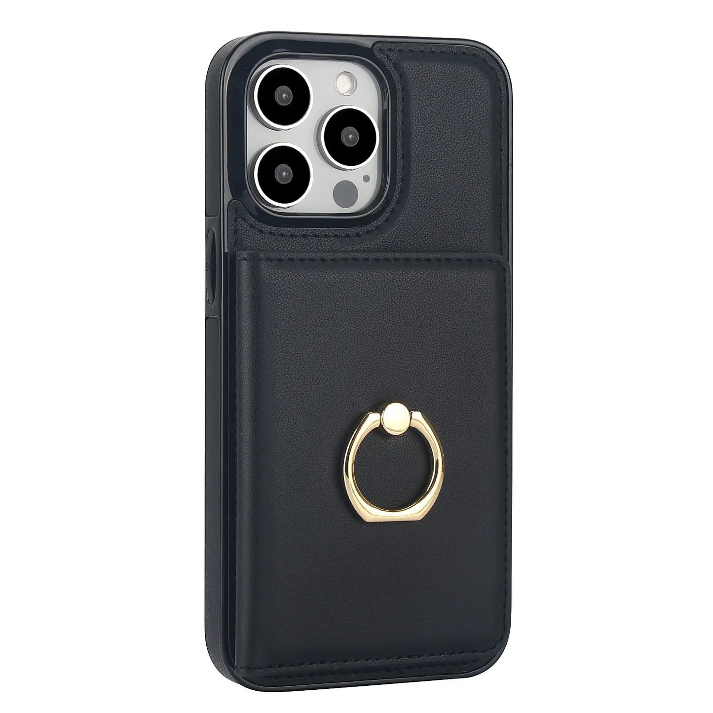 Wallet Case with Card Holder, 360° Rotation Ring Kickstand Magnetic Clasp for iPhone 16 15 14 13 12 11 Pro Max SE 2022 XR XS Max