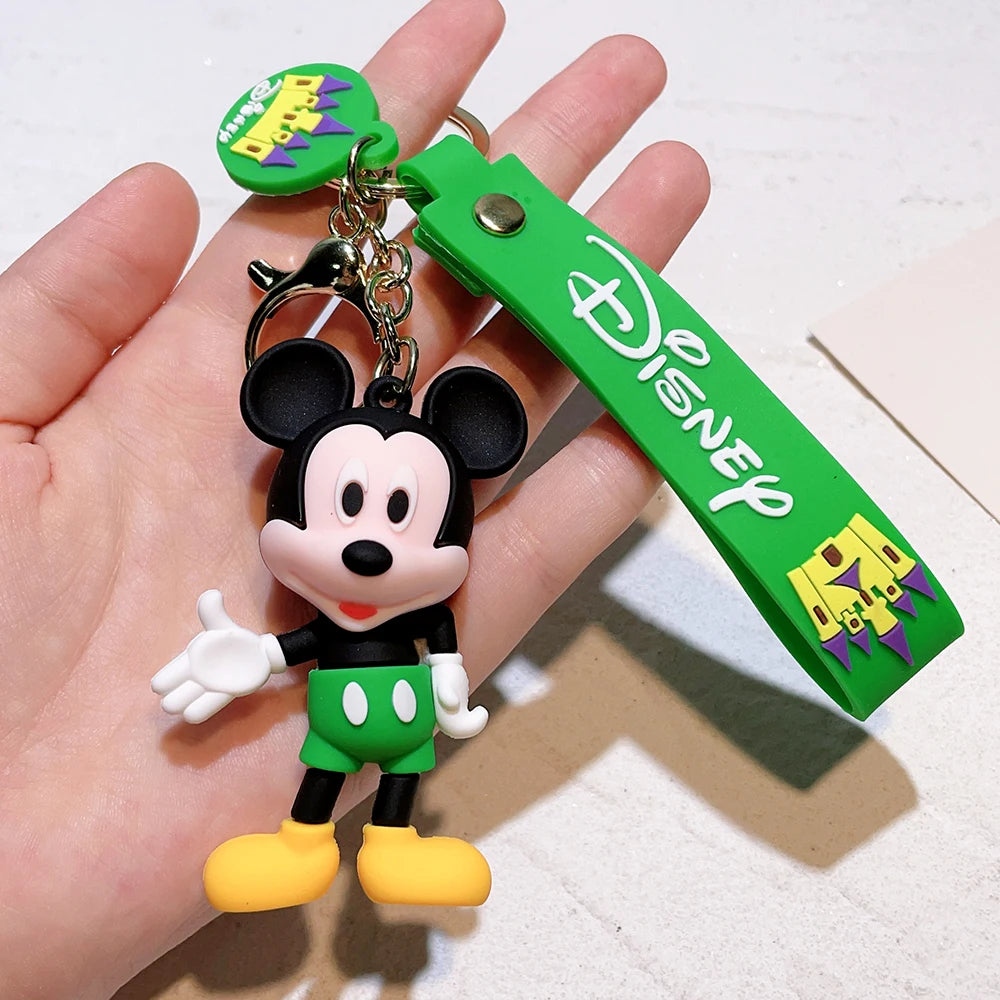 Disney Anime Mickey Keychain Cartoon Stitch Cute Minnie Keyring Student Bag Hanging All-match Car Key Chain Christmas Gifts