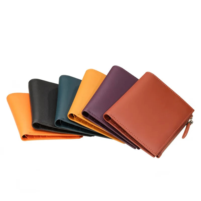 Women's short genuine leather wallet wallet with multiple card slots zerowallet large capacity card bag business card bag