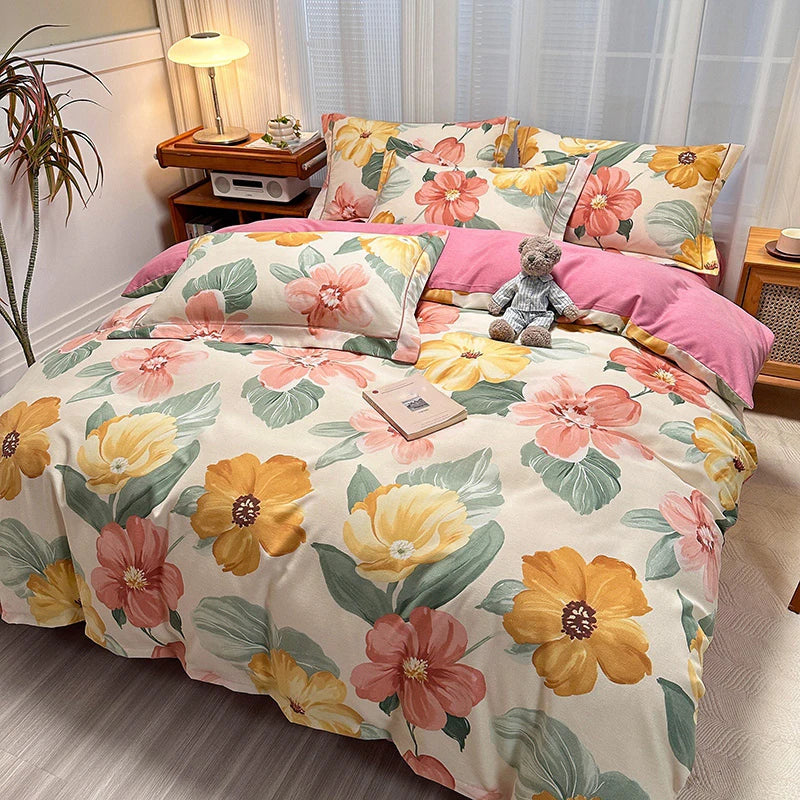 Hemasa 100% Cotton Duvet Cover  Zipper Closure  Bedding  Brushed Quilt Cover